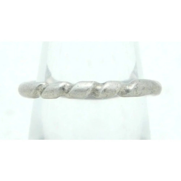 VTG .925 Sterling Silver Twist Metal Ring 6 - Picture 1 of 3